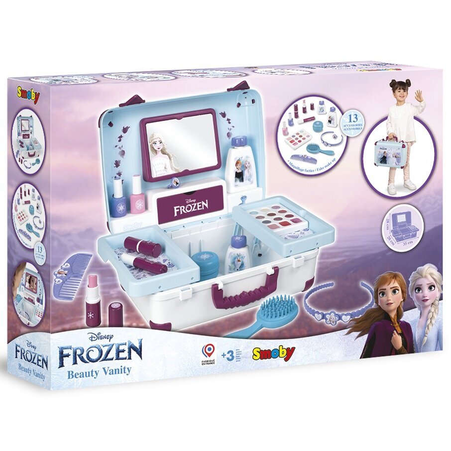 Grožio salono rinkinys grožio lagaminas Smoby Frozen Disney, 13 priedų kaina ir informacija | Žaislai mergaitėms | pigu.lt