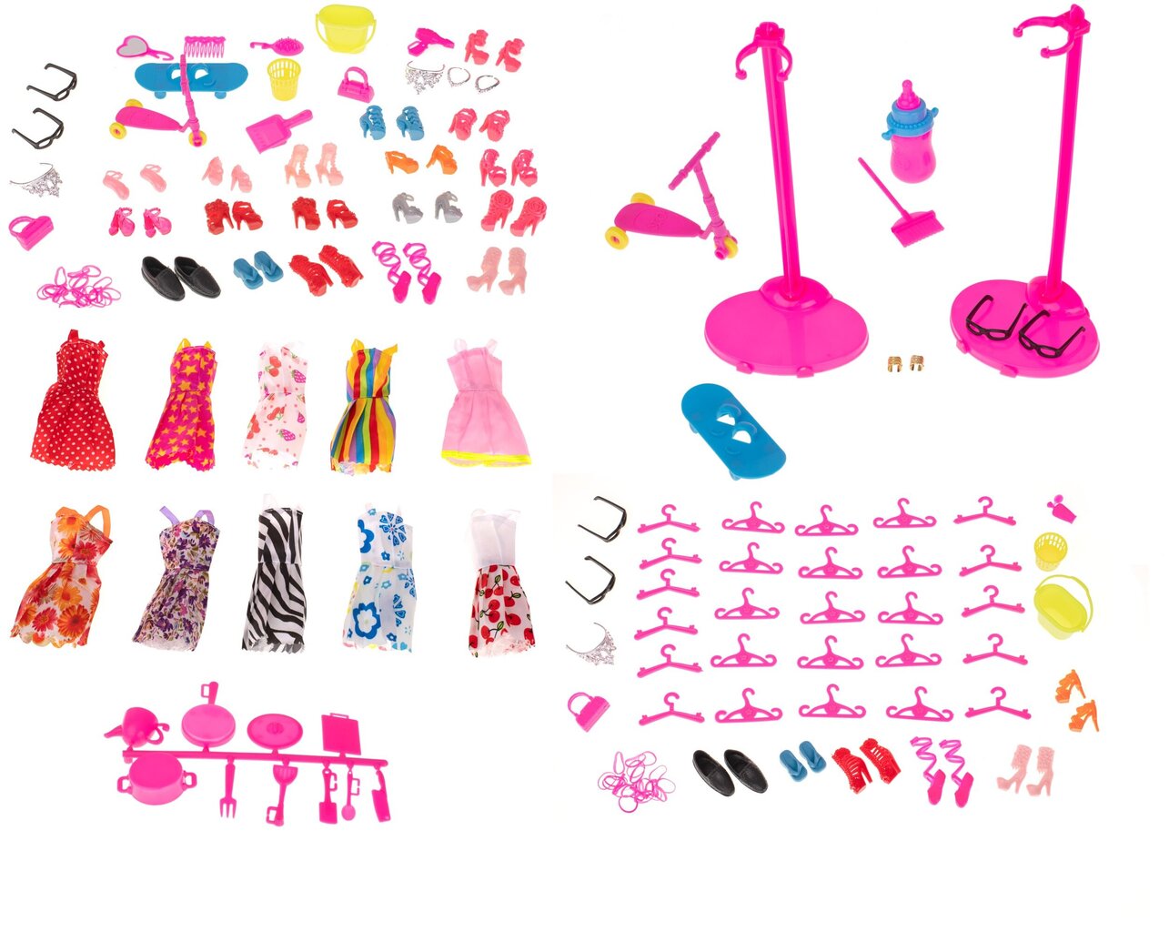 Lėlių drabužiai + aksesuarų rinkinys 85 dalių цена и информация | Žaislai mergaitėms | pigu.lt