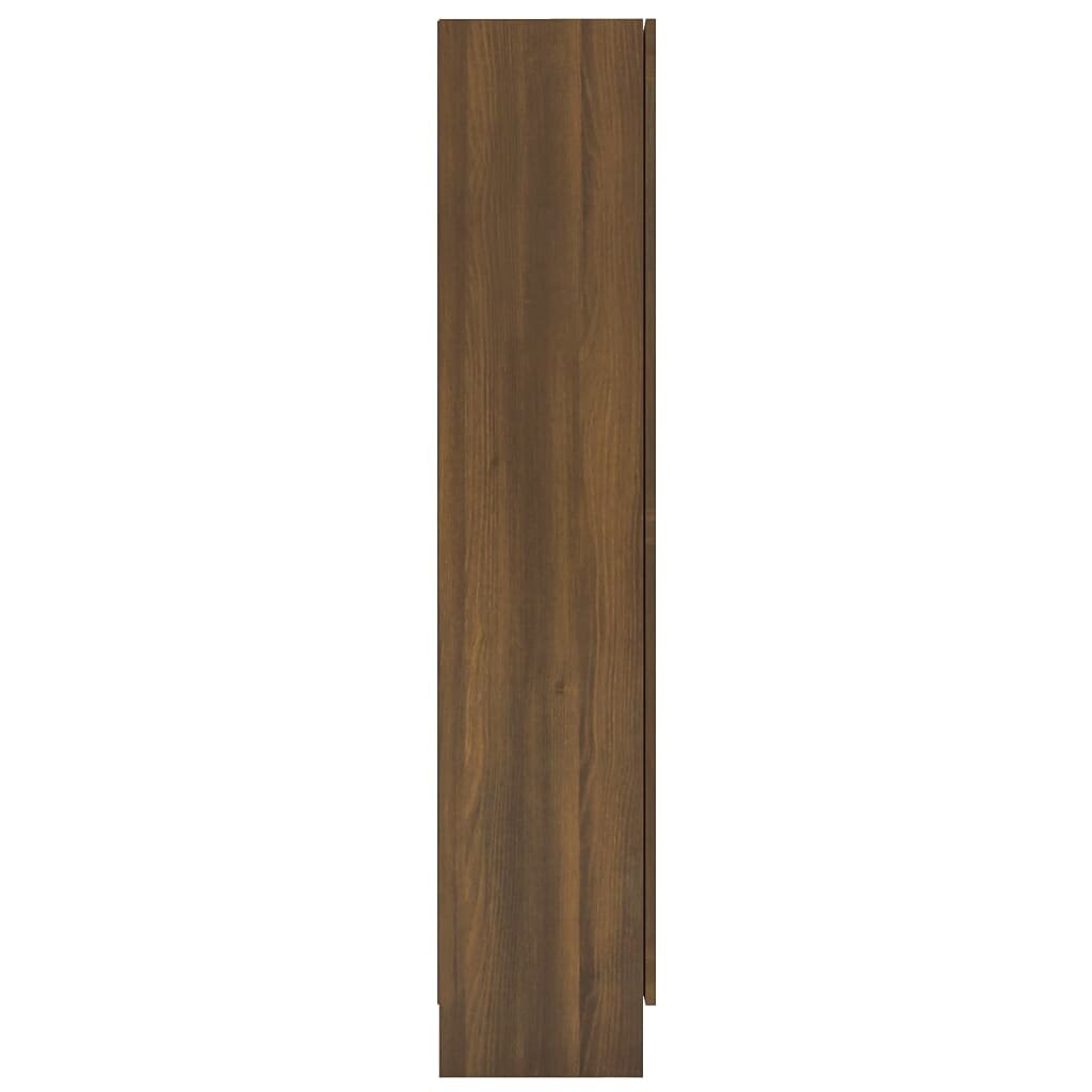 Vitrininė spintelė, ruda ąžuolo, 82,5x30,5x150cm, mediena kaina ir informacija | Lentynos | pigu.lt