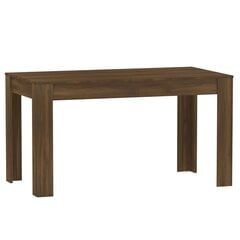 Valgomojo stalas, rudas ąžuolo, 140x74,5x76cm, apdirbta mediena kaina ir informacija | Virtuvės ir valgomojo stalai, staliukai | pigu.lt