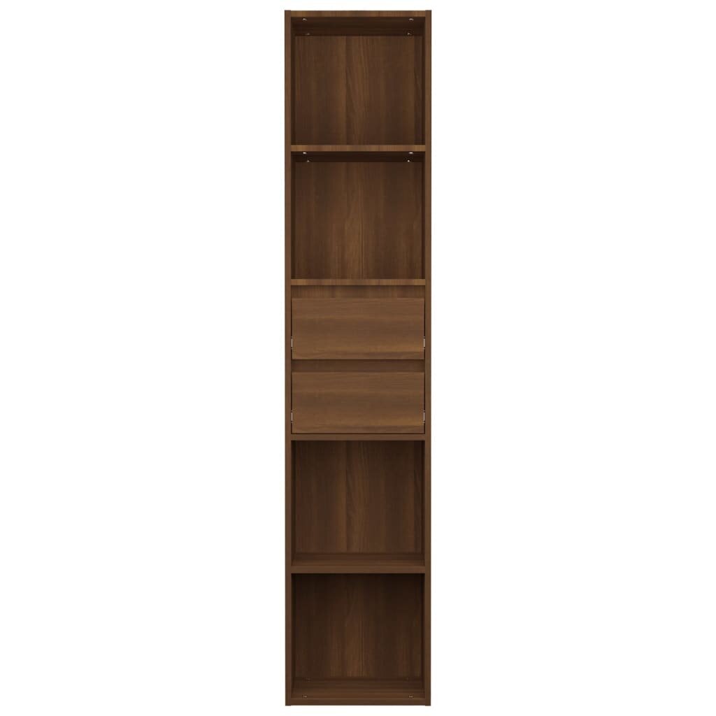 Spintelė knygoms, ruda ąžuolo, 36x30x171cm, apdirbta mediena kaina ir informacija | Lentynos | pigu.lt