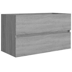 Spintelė praustuvui, pilka ąžuolo, 80x38,5x45cm, mediena цена и информация | Шкафчики для ванной | pigu.lt