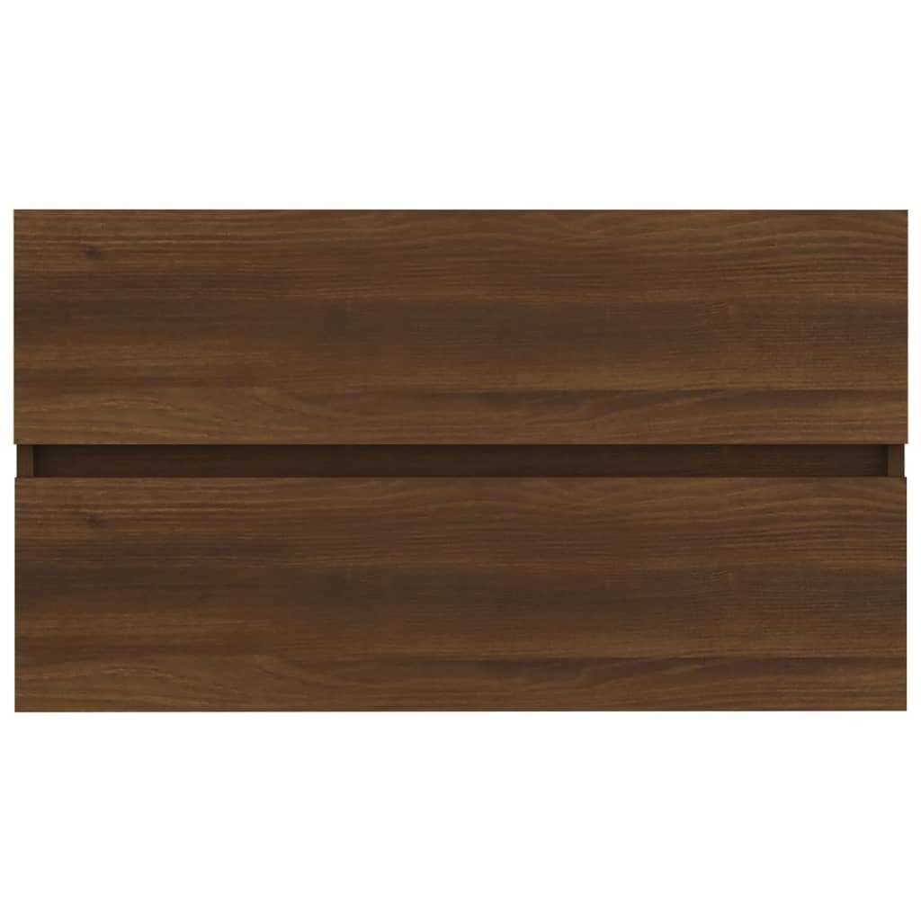 Spintelė praustuvui, ruda ąžuolo, 80x38,5x45cm, mediena kaina ir informacija | Vonios spintelės | pigu.lt