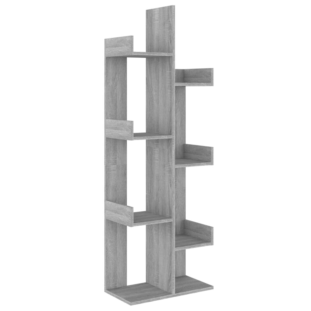 Spintelė knygoms, pilka ąžuolo, 48x25,5x140cm, mediena kaina ir informacija | Lentynos | pigu.lt