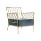 Fotelis DKD Home Decor, Metalas/Poliesteris, (74 x 69 x 79 cm), mėlyna/auksinė spalva kaina ir informacija | Svetainės foteliai | pigu.lt