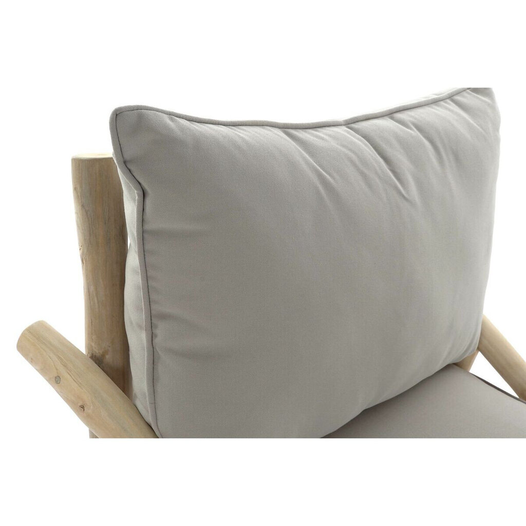 Fotelis DKD Home Decor, Tikmedis/Poliesteris, (82 x 80 x 73 cm), natūrali/šviesiai pilka kaina ir informacija | Svetainės foteliai | pigu.lt