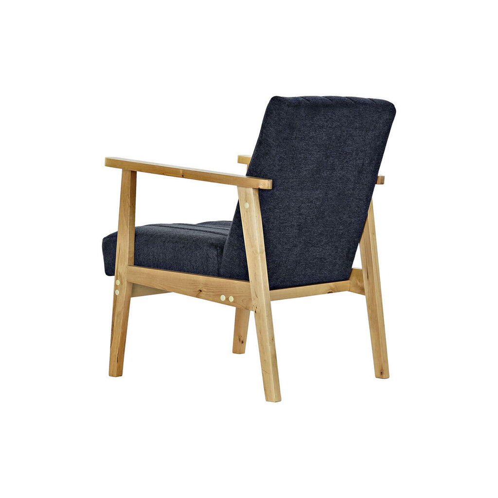 Fotelis DKD Home Decor, Poliesteris/Pušis, (63 x 68 x 81 cm), mėlyna/šviesiai ruda kaina ir informacija | Svetainės foteliai | pigu.lt