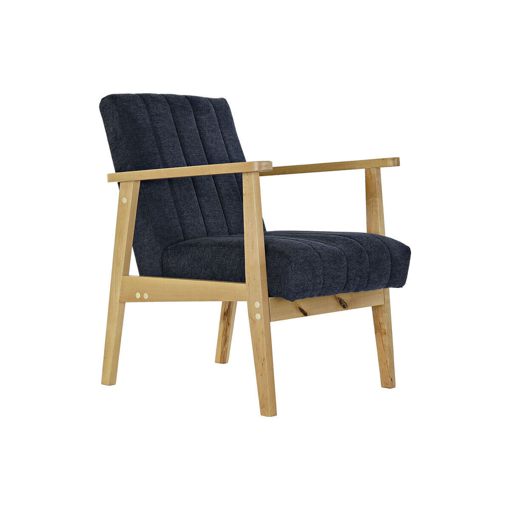 Fotelis DKD Home Decor, Poliesteris/Pušis, (63 x 68 x 81 cm), mėlyna/šviesiai ruda kaina ir informacija | Svetainės foteliai | pigu.lt