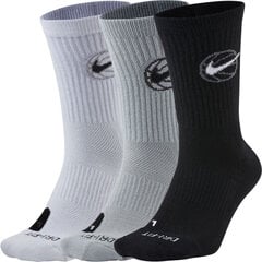 Мужские носки Nike U Nk Crew Everyday Bball Grey Black White DA2123 902 DA2123 902/46-50 цена и информация | Мужские носки | pigu.lt