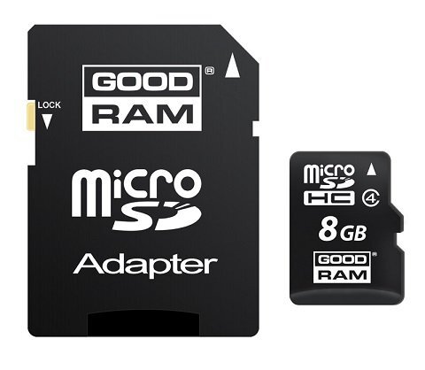 Atminties kortelė GoodRam 8GB microSDHC + SD adapteris kaina ir informacija | Atminties kortelės telefonams | pigu.lt