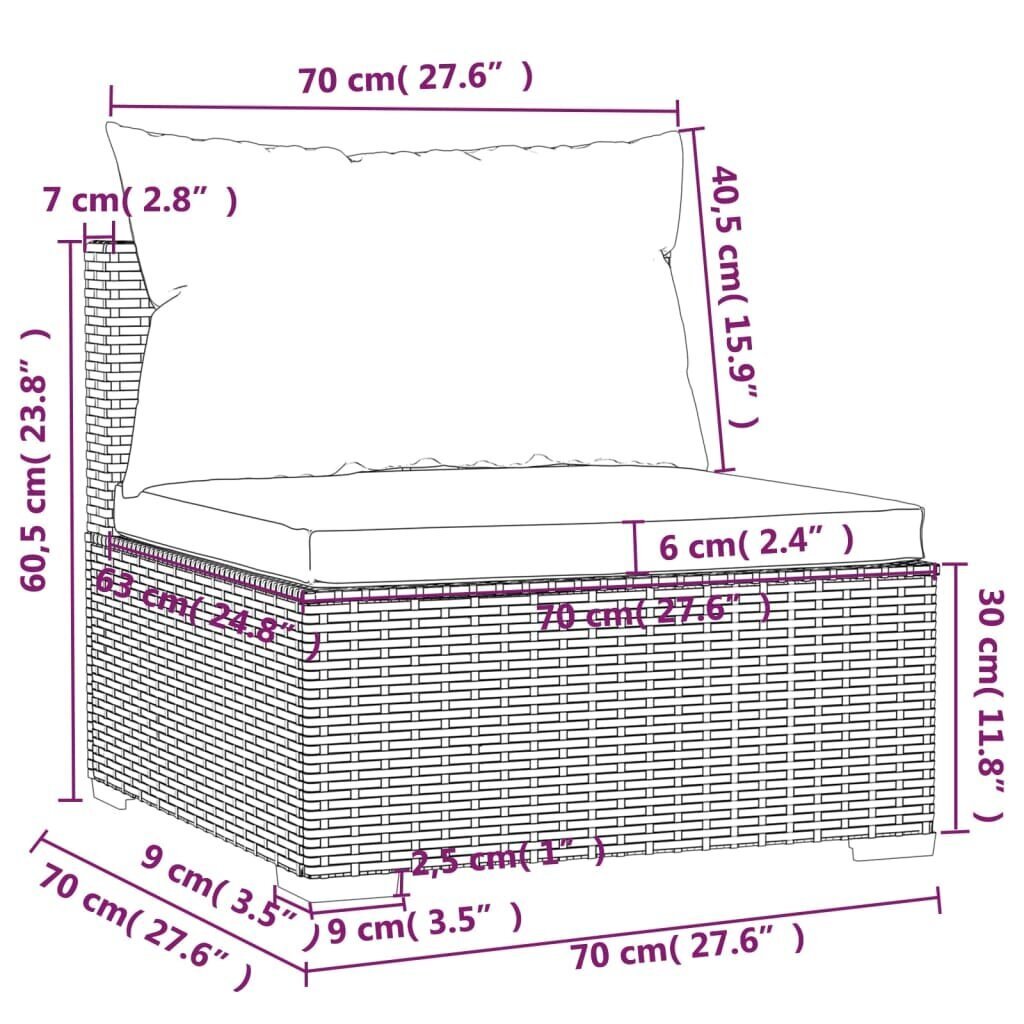 Lauko baldų komplektas vidaXL, rudas kaina ir informacija | Lauko baldų komplektai | pigu.lt