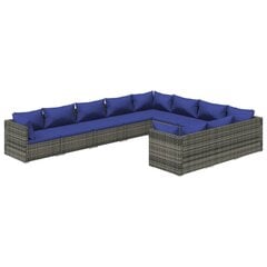 Lauko baldų komplektas vidaXL, pilkas/mėlynas цена и информация | Комплекты уличной мебели | pigu.lt