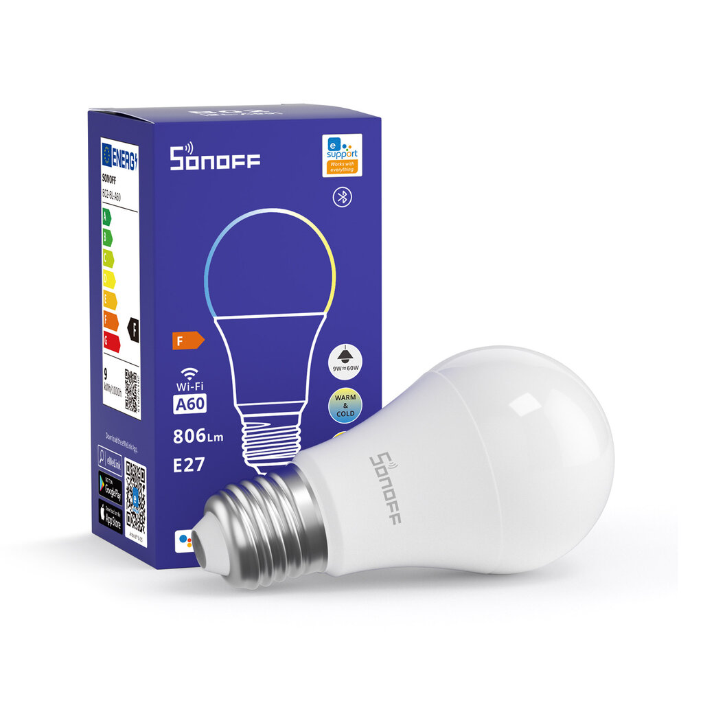 Elektros lemputė Smart LED Wifi Sonoff B02-BL-A60 цена и информация | Elektros lemputės | pigu.lt