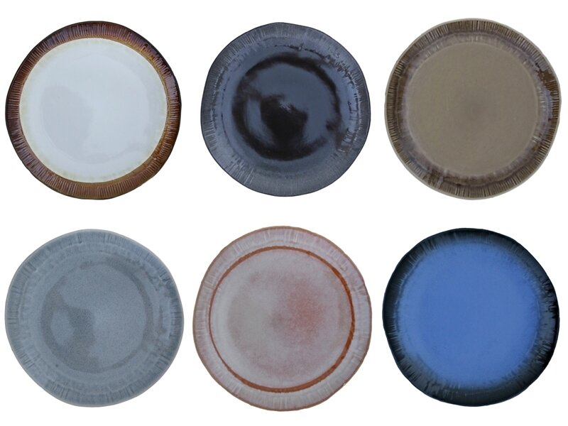 Keramikinių lėkščių rinkinys EARTH, 20 cm, 6 vnt цена и информация | Indai, lėkštės, pietų servizai | pigu.lt
