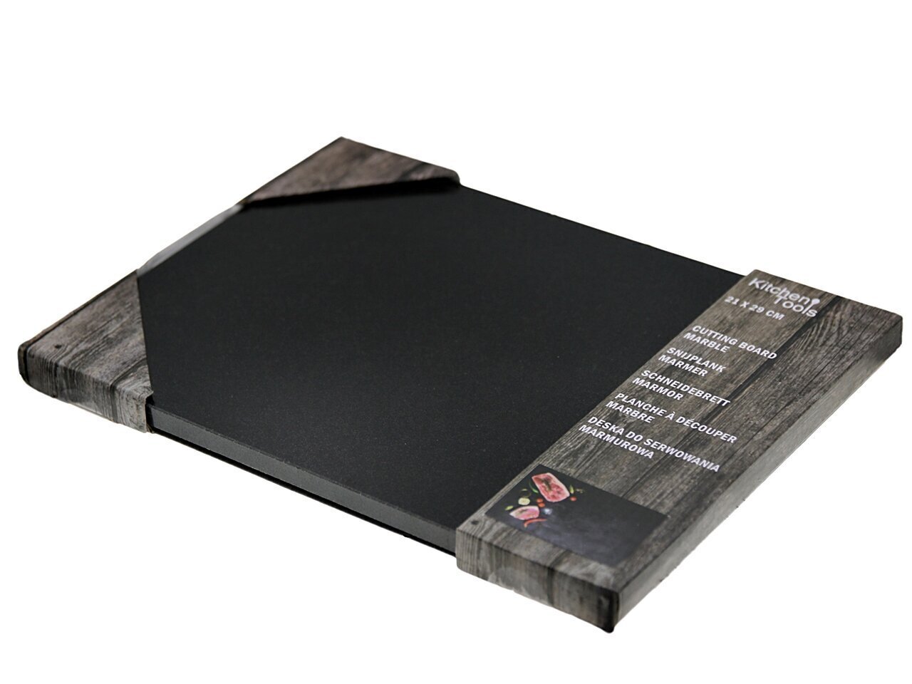 Marmuro serviravimo lėkštė/padėklas, juoda LUPEK 30x40x1,5 cm] kaina ir informacija | Indai, lėkštės, pietų servizai | pigu.lt
