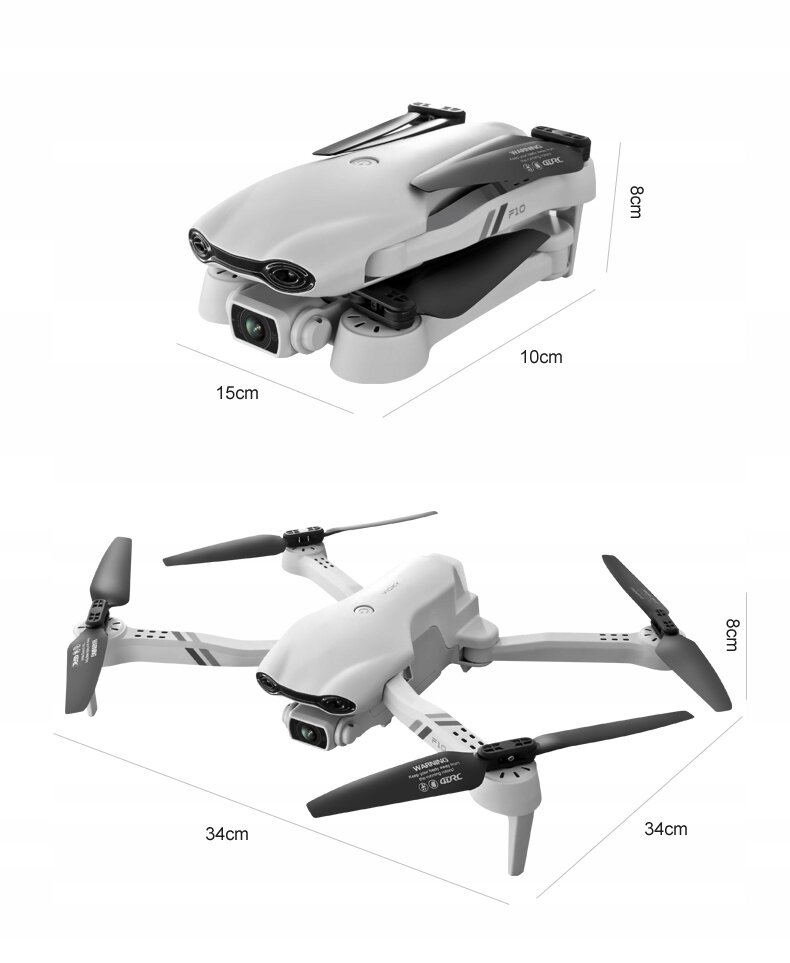 Dronas F10, 2000 metrų valdymo 4K WIFI atstumas su dviem kameromis ir trimis baterijomis kaina ir informacija | Dronai | pigu.lt