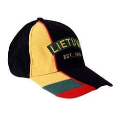 Kepurė su snapeliu, juoda su trispalve kaina ir informacija | Lietuviška sirgalių atributika | pigu.lt