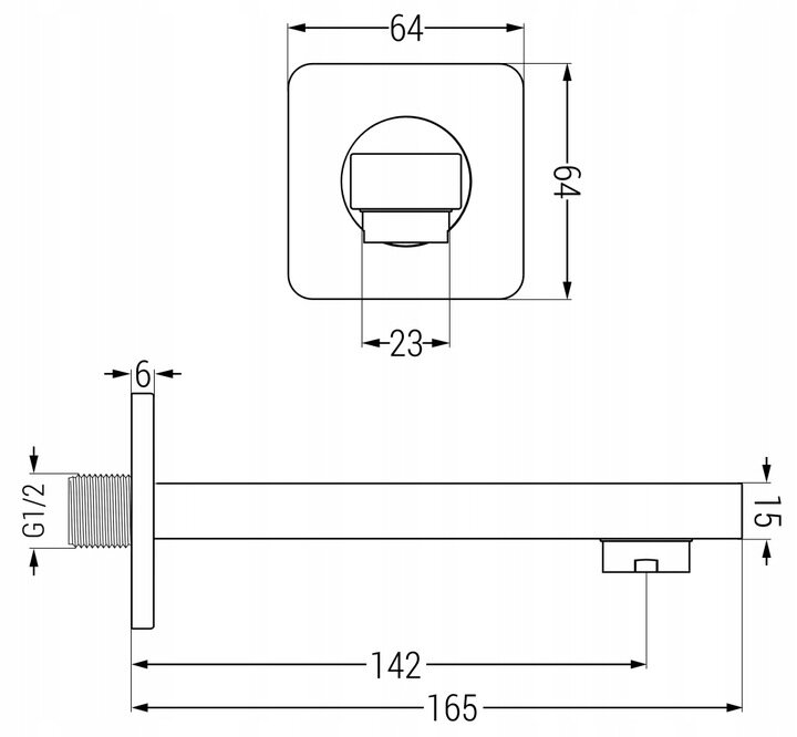 Potinkinis dušo ir vonios komplektas su termostatu Mexen Cube 7in1, 30x30 cm, Chrome kaina ir informacija | Dušo komplektai ir panelės | pigu.lt