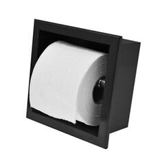 Tualetinio popieriaus ritinėlių laikiklis, įmontuojamas, matinės juodos spalvos kaina ir informacija | Vonios kambario aksesuarai | pigu.lt