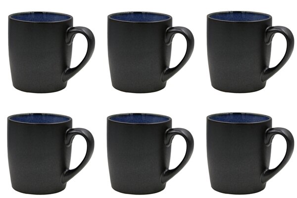 Keramikinių puodelių rinkinys BLACK Jeans GRANAT, 6 vnt kaina ir informacija | Taurės, puodeliai, ąsočiai | pigu.lt
