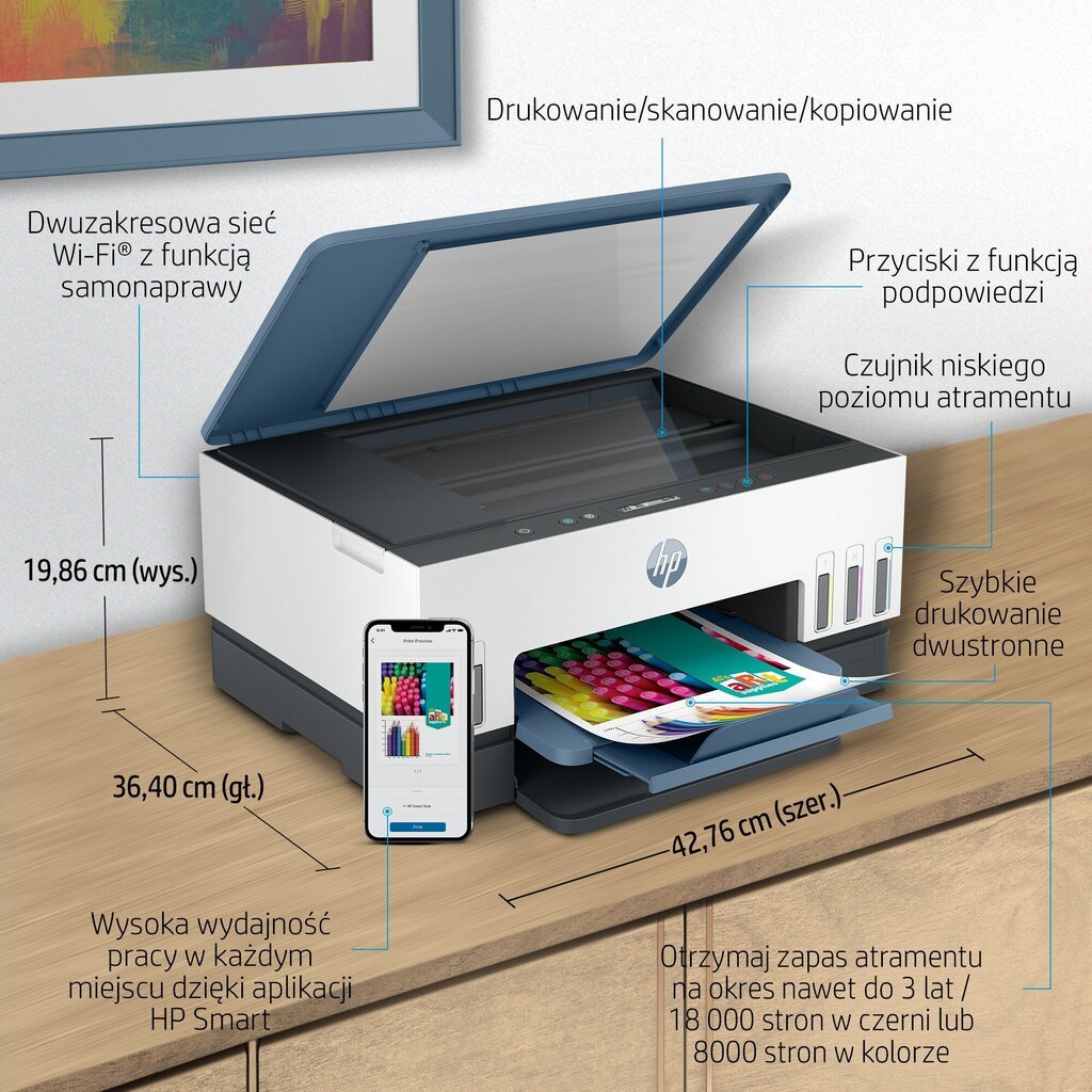 HP Smart Tank 675, spalvotas kaina ir informacija | Spausdintuvai | pigu.lt