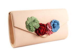Šviesi papuošta gėlėmis moteriška delninukė 6200 kaina ir informacija | Moteriškos rankinės | pigu.lt
