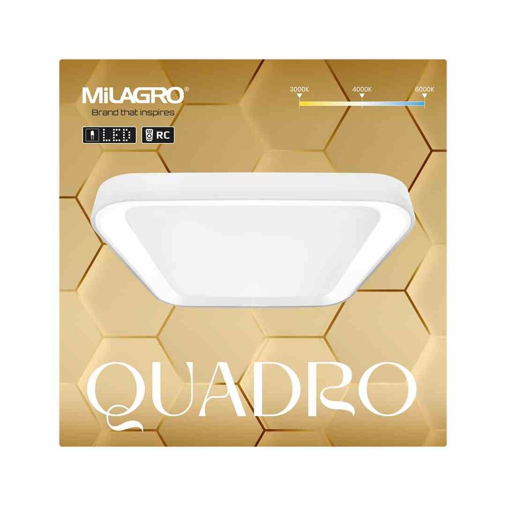 Milagro lubinis šviestuvas Quadro White kaina ir informacija | Lubiniai šviestuvai | pigu.lt