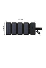 Sulankstomas 8 W saulės elementų įkroviklis, nešiojamas 5 V 2,1 A USB kaina ir informacija | Atsarginiai maitinimo šaltiniai (power bank) | pigu.lt