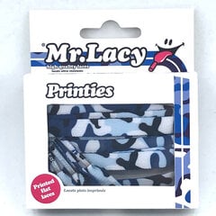 Mr.Lacy Printies plokšti raišteliai, mėlyni/juodi/balti, 130 cm kaina ir informacija | Drabužių ir avalynės priežiūros priemonės | pigu.lt