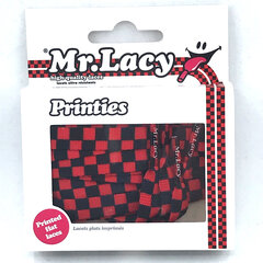 Mr.Lacy Printies plokšti raišteliai, raudoni/juodi, 130 cm kaina ir informacija | Drabužių ir avalynės priežiūros priemonės | pigu.lt