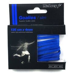 Mr.Lacy Goalies Slim плоский шнур для футбольных бутс, синий, 125 см цена и информация | Средства для ухода за одеждой и обувью | pigu.lt