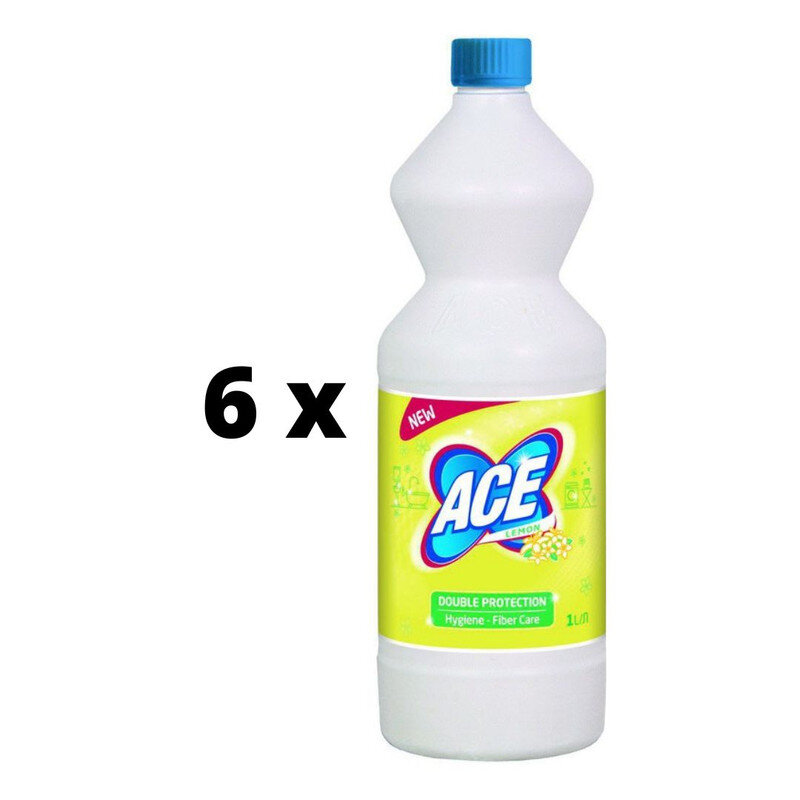 Audinių baliklis ACE Lemon, citrinų kvapo, 1 l x 6 vnt. pakuotė kaina ir informacija | Skalbimo priemonės | pigu.lt