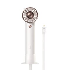 Портативный ручной вентилятор Baseus Flyer Turbine + кабель Lightning (белый) цена и информация | Вентиляторы | pigu.lt