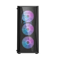 Darkflash DK352 Plus Computer Case with 4 fans, juodas kaina ir informacija | Korpusai | pigu.lt