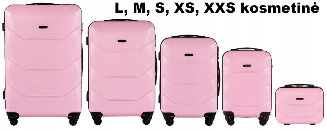Vidutinio dydžio šviesiai ružavas (pink) lagaminas Wings TD147 M цена и информация | Lagaminai, kelioniniai krepšiai | pigu.lt