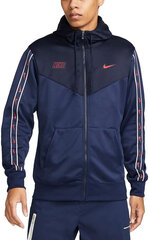 Мужской джемпер Nike M Nsw Repeat Sw Pk Fz Hoody Navy DX2025 410 DX2025 410/S цена и информация | Мужские толстовки | pigu.lt