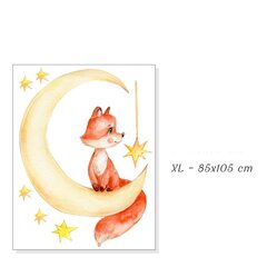 Vaikiškas sieninis lipdukas FFox cub on the moon XL 85x105cm kaina ir informacija | Interjero lipdukai | pigu.lt