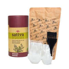 Augaliniai tamsiai raudonai violetinės spalvos plaukų dažai Burgundy, Sattva Ayurveda, 150g цена и информация | Краска для волос | pigu.lt