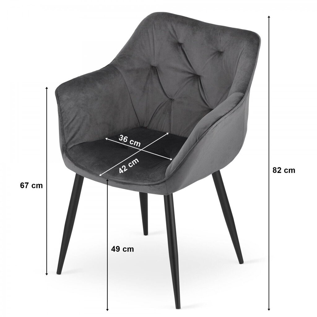 2-jų kėdžių komplektas MADERA, juodas kaina ir informacija | Virtuvės ir valgomojo kėdės | pigu.lt