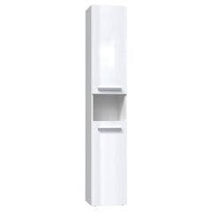 Шкаф-пенал Nel I, белый глянцевый цена и информация | Шкафчики для ванной | pigu.lt