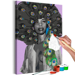 Картина по номерам Peacock Woman 40x60 см цена и информация | Живопись по номерам | pigu.lt