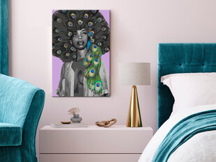 Картина по номерам Peacock Woman 40x60 см цена и информация | Живопись по номерам | pigu.lt