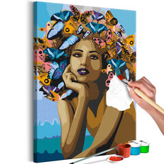 Картина по номерам Girl and Butterflies 40x60 см цена и информация | Живопись по номерам | pigu.lt