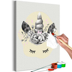 Картина по номерам Rhino and Flowers 40x60 см цена и информация | Живопись по номерам | pigu.lt