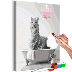 Картина по номерам Lama in the Bathtub 40x60 см цена и информация | Живопись по номерам | pigu.lt