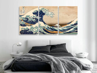 Paveikslas - The Great Wave off Kanagawa (3 dalys) kaina ir informacija | Reprodukcijos, paveikslai | pigu.lt