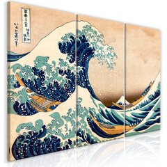 Paveikslas - The Great Wave off Kanagawa (3 dalys) kaina ir informacija | Reprodukcijos, paveikslai | pigu.lt