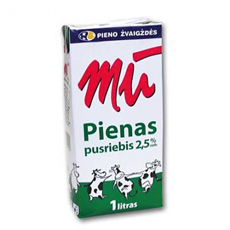 Pienas MŪ 2,5% riebumo, 1 l kaina ir informacija | Pieno produktai | pigu.lt