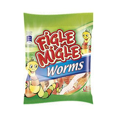 Guminukai Figle Migle Worms, 80 g kaina ir informacija | Figle Migle Maisto prekės | pigu.lt