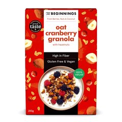 Veganiška avižinė granola The Beginnings su spanguolėmis, 200 g. kaina ir informacija | The Beginnings Maisto prekės | pigu.lt